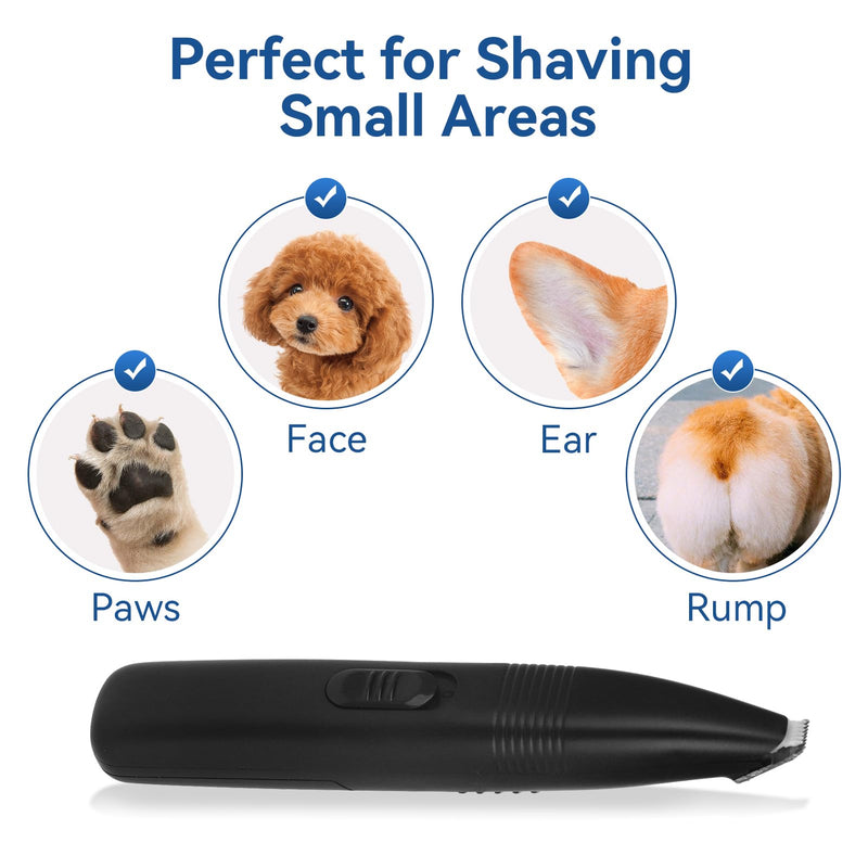 Agatige Dog Trimmer for Grooming, 3W 3V Low Noise Electric Dog Hair Trimmer, Cordless Cat and Small Dog Shaver for Paws, Ears and Face - PawsPlanet Australia