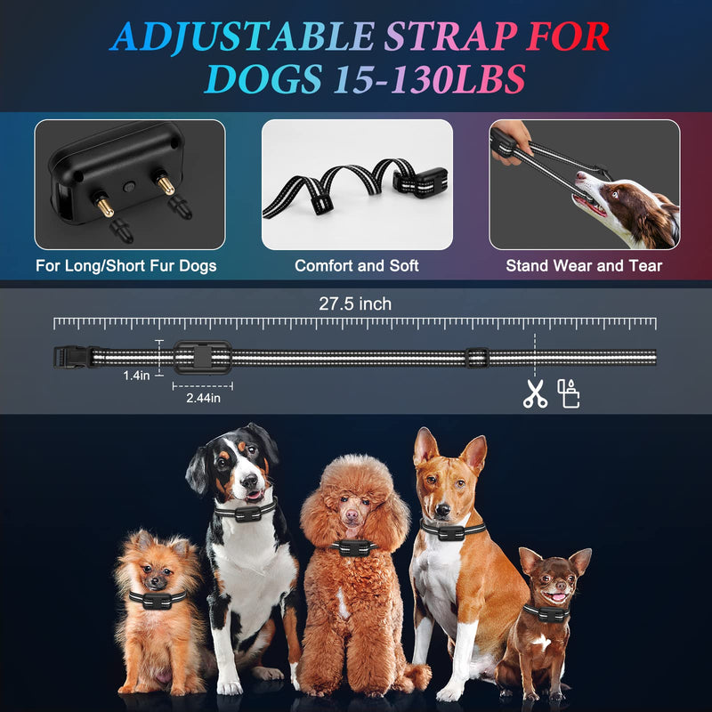 Dog Shock Collar with 4 Training Modes - Dog Training Collar with Remote - IPX8 Waterproof Training Collar for Dogs - Up to 2000FT Remote Range, Safe Shock Collar for Large Dog, Medium & Small Dogs - PawsPlanet Australia