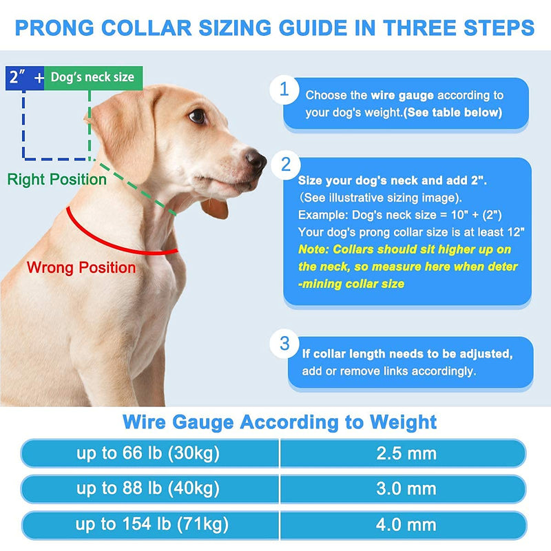 No Pull Dog Collar, Dog Training Collar with Comfort Tips and Quick Release Snap Buckle for Small Medium Large Dogs Small,2.5mm,15.7-Inch,10-14"Neck Black - PawsPlanet Australia