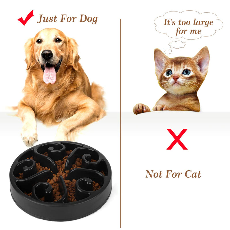 JASGOOD Slow Feeder Dog Bowl Slow Eat Feeder for Fun Slow Feeding Interactive Bloat Stop Dog Bowls Small/Medium A-Black - PawsPlanet Australia