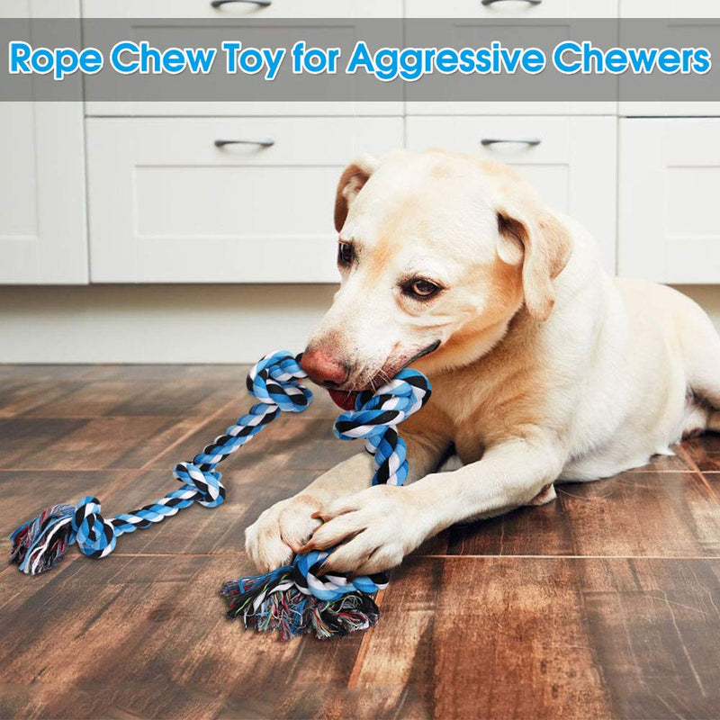 Hipat Dog Rope Toy for Aggressive Chewers, Super Large(35 Inch, 1.6 Pounds, 5 Knots) Durable Cotton Rope Toy for Large Powerful Breed Dog, Tough Tug of War Rope Toy for Chewing and Teething Cleaning - PawsPlanet Australia