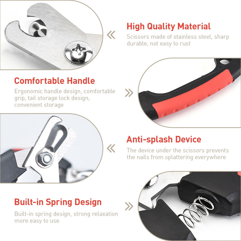 punwey Claw Scissors for Dogs and Cats Claw Cutter with Nail File Dog Claw Cutter Claw Care Nail Scissors Dog for Medium and Small Pets - PawsPlanet Australia