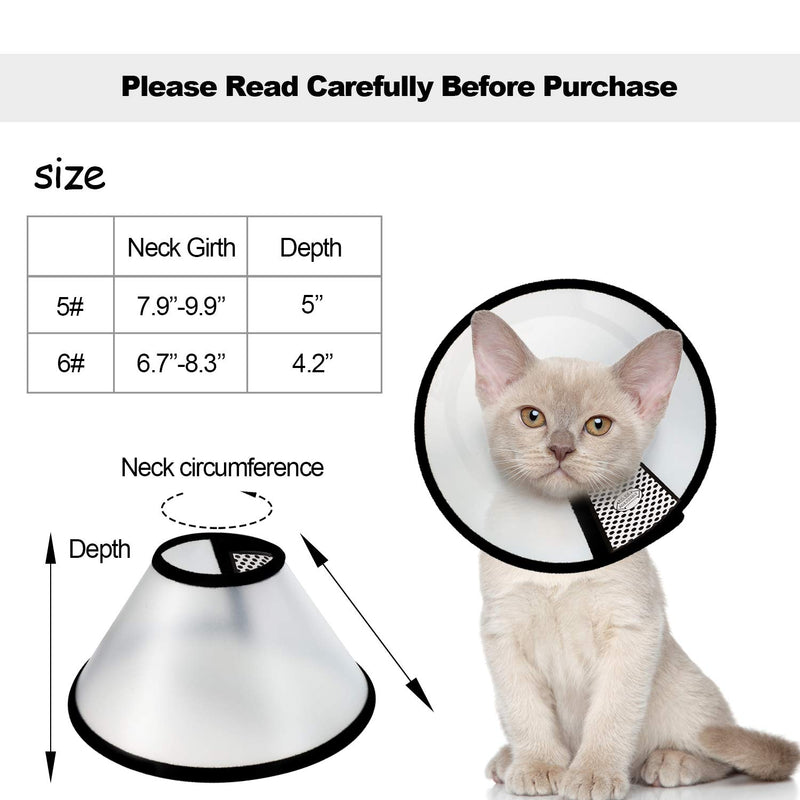 Frienda 2 Pieces Pet Cone Adjustable Recovery Cat Cone E-Collar, Plastic Elizabeth Protective Collar Anti-Bite Lick Practical Safety Neck Cover, Small Size and Medium Size for Cats Puppy Rabbit - PawsPlanet Australia