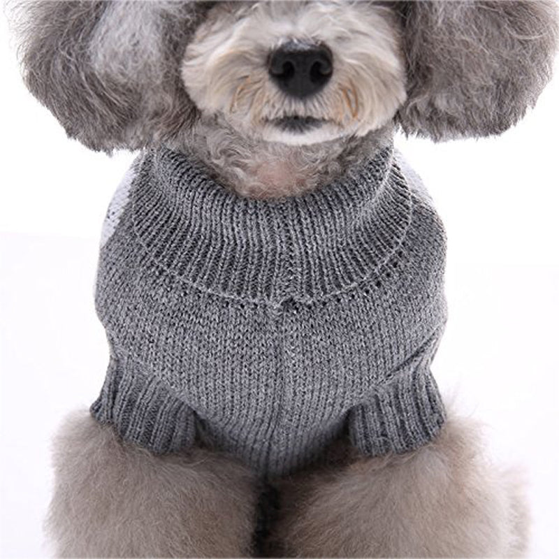 [Australia] - S-Lifeeling Skull Dog Sweater Holiday Halloween Christmas Pet Clothes Soft Comfortable Dog Clothes - Grey Dog - Back Length 14" 