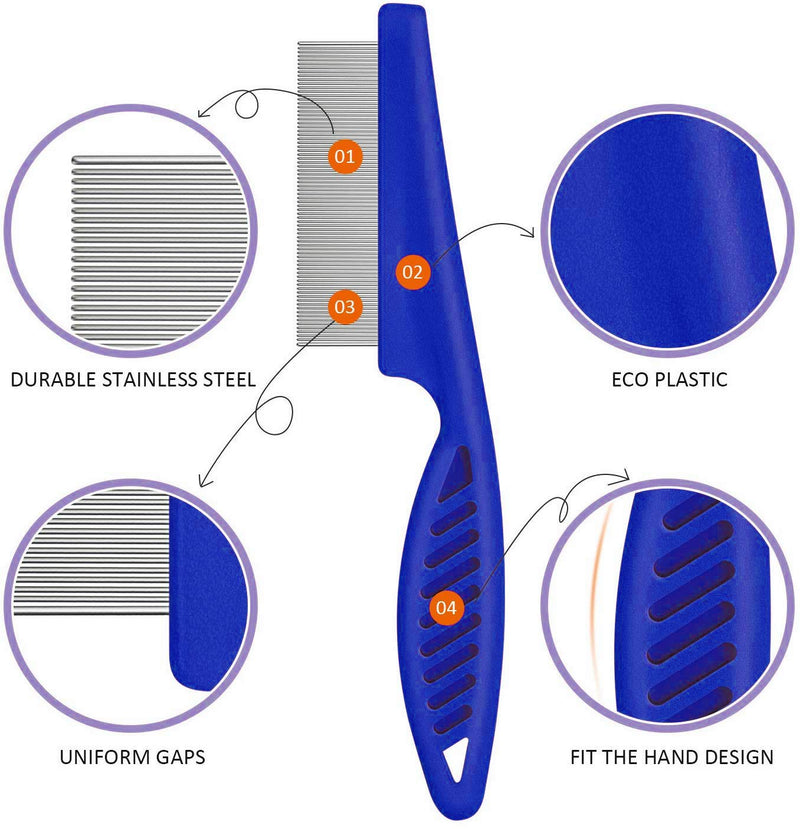 6 Pieces Flea Comb for Cats Dogs Lice Combs Fine Tooth Comb Grooming Set Remove Float Hair Tear Marks Tick Removal Tool - PawsPlanet Australia