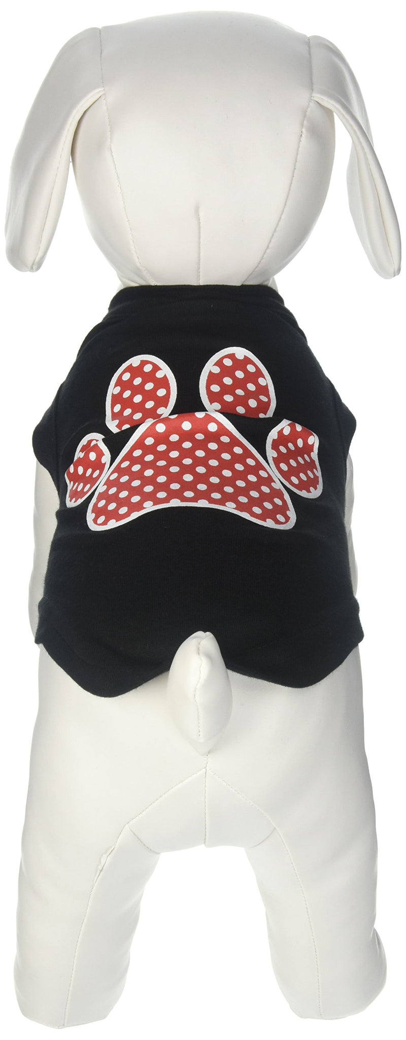 [Australia] - Mirage Pet Products Red Swiss Dot Paw Screen Print Shirt Black Sm (10) 