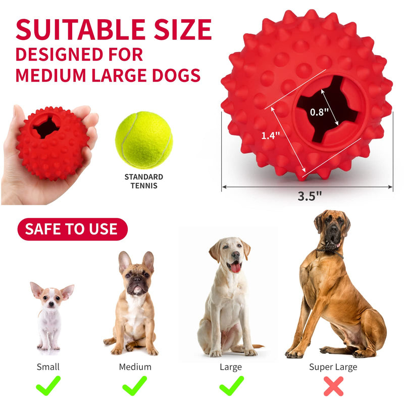 Apasiri Dog Balls Treat Dispensing Dog Toys, Dog Toys for Large Dogs, Dog Chew Toy, Dog Treat Ball, Natural Rubber Spiky Dog Puzzle Toys, Interactive Dog Toys, Dog Enrichment Toys, Christmas Dog Toys - PawsPlanet Australia