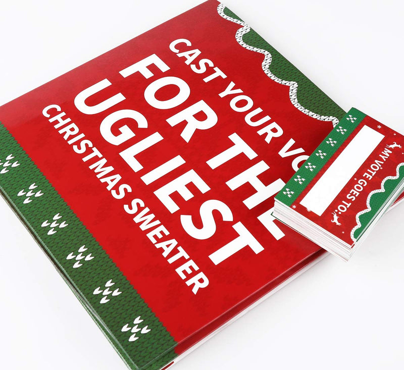 Ugly Sweater Contest Ballot Box Voting Cards – Christmas Xmas Holiday Party Supplies - PawsPlanet Australia