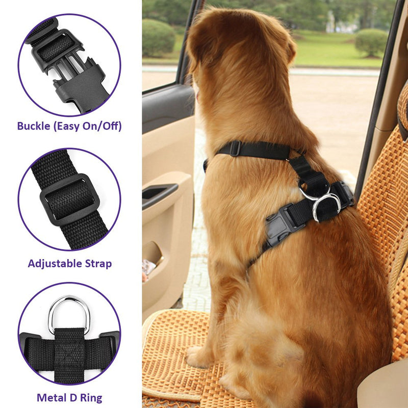 [Australia] - SlowTon Dog Harness, Pet Vest Harness for Dogs Safety in Car Adjustable Neck and Chest Strap Breathable Soft Fabric Multifunctional Vest with Quick Release for Travel Walking Daily Use Medium Purple 