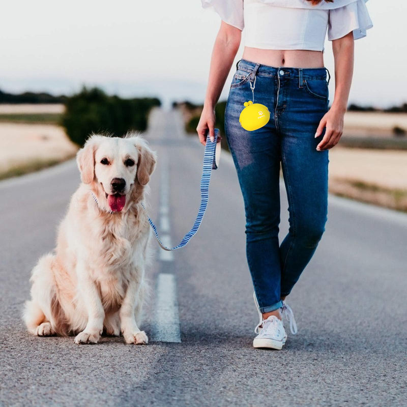 2 Packs Dog Cat Treat Pouch, Silicone Cat Dog Training Bag Portable Dog Treat Bags Multi-Purpose Pouch Coin Purse Key Case with Semi-Closed Opening for Dog Travel and Training(Yellow + Orange) Yellow + Orange - PawsPlanet Australia