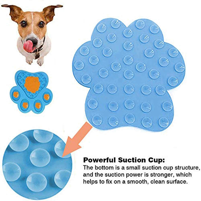 Dog Bath Lick Mat with Super Suction for Bathing GroomingTraining Prevent Dog Anxiety Pet Lick Pad Slow Feeder Perfect for Dog Cat Food Yogurt Peanut Butter Blue - PawsPlanet Australia