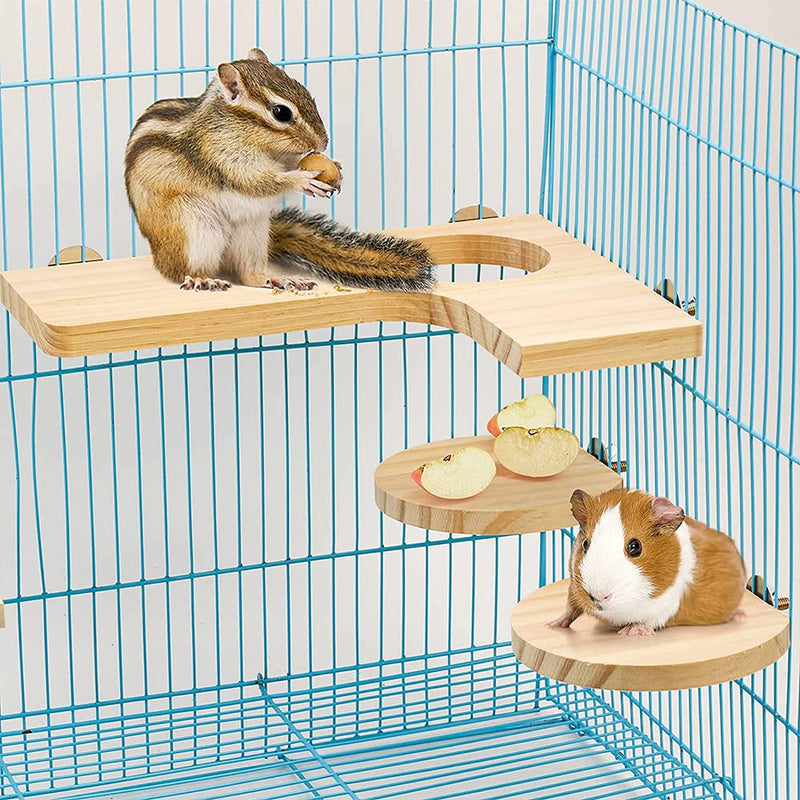 FDDD 4 pieces hamster toys, hamster accessories set, small animal toys, hamster cage accessories, hamster wooden springboards for small animals, hamster chinchilla parrot for the cage - PawsPlanet Australia