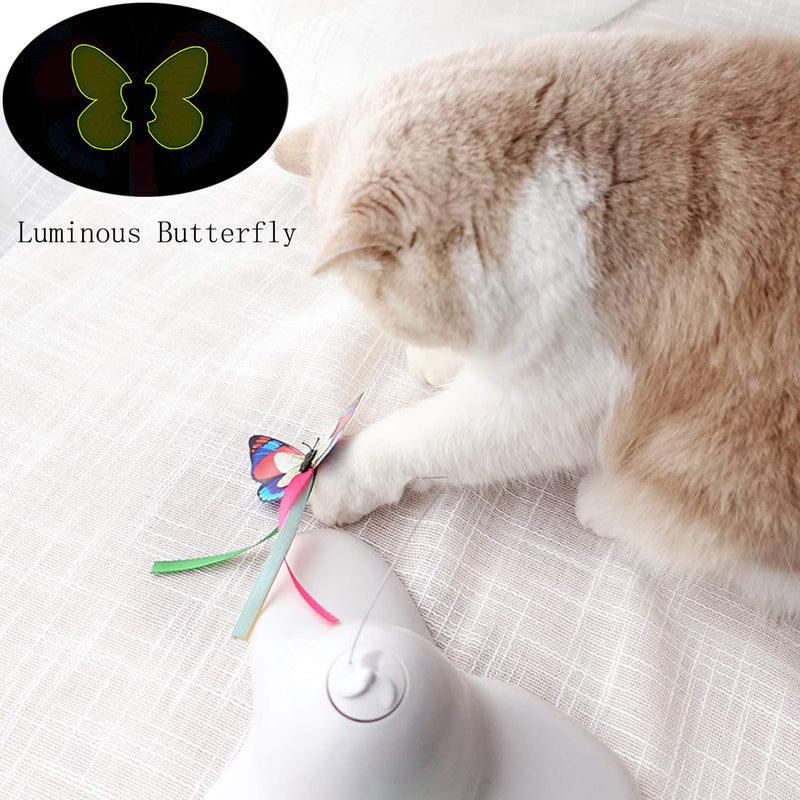 Vealind Interactive Cats Toy Play Teaser 360°Electric Rotating Butterfly Indoor Cat Toys - PawsPlanet Australia