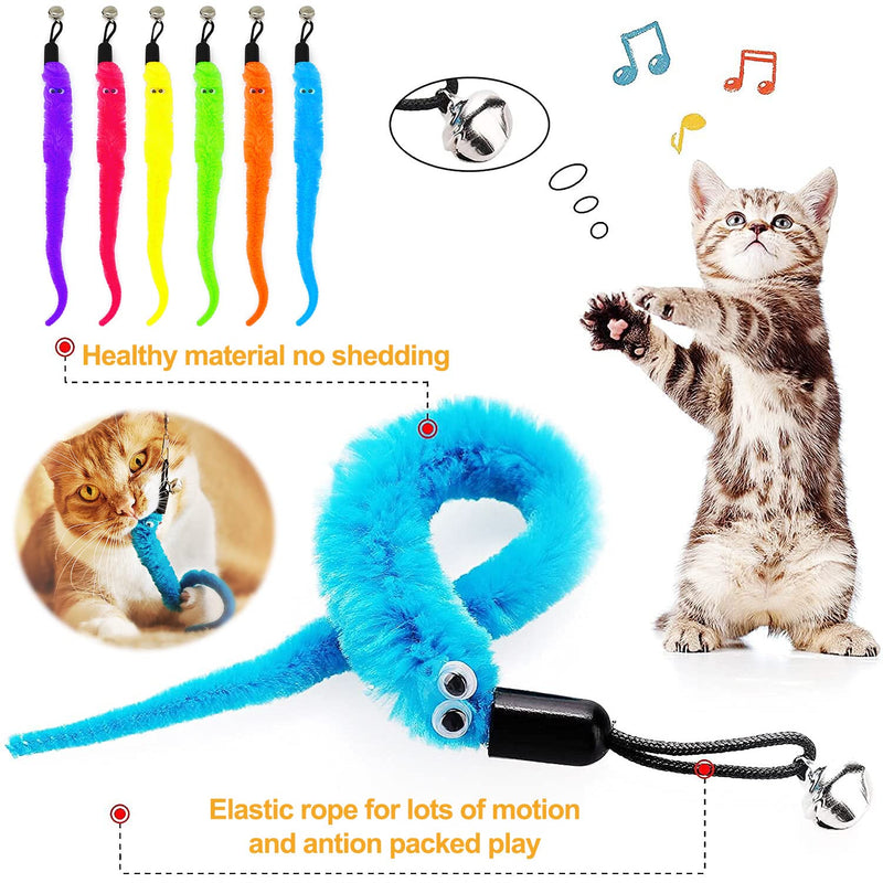 winbarry Interactive cat toy, cat toy, self-occupation cat toy with suction cup, 13 pieces cat rod with feathers, 2 interactive modes, cat toy - PawsPlanet Australia