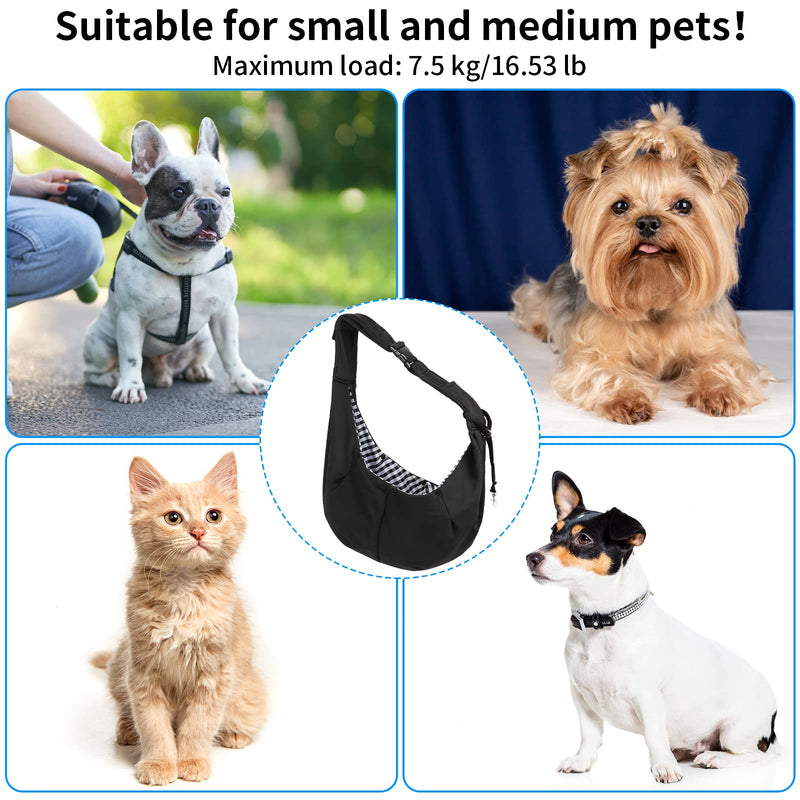 Sarsumir Dog Carrier Bag Dog Sling, Hand Free Pet Carrier for Small Medium Cat Dog, Puppy Carrier with Adjustable Shoulder Strap Puppy Sling for Travel Walking Shopping, Black - PawsPlanet Australia