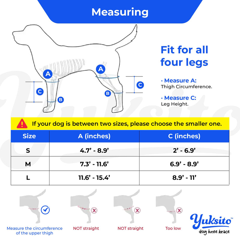 Yuksito Dog Knee Brace for Torn ACL Hind Leg, Dog Knee Brace for luxating patella, Dog Arthritis Brace, Dog Leg Brace Maintains Joint Warmth and Stability, Alleviates Pain Reduces Inflammation (Large) Large - PawsPlanet Australia