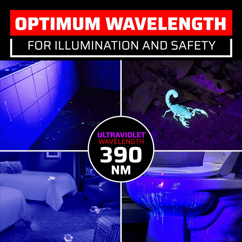 GearLight UV Black Light Flashlight S100 [2 Pack] - Mini Blacklight Ultraviolet Pen Lights for Leak and Hotel Inspection - Pet Urine, Bed Bug, Scorpion, Stain, and Dye Detector - PawsPlanet Australia