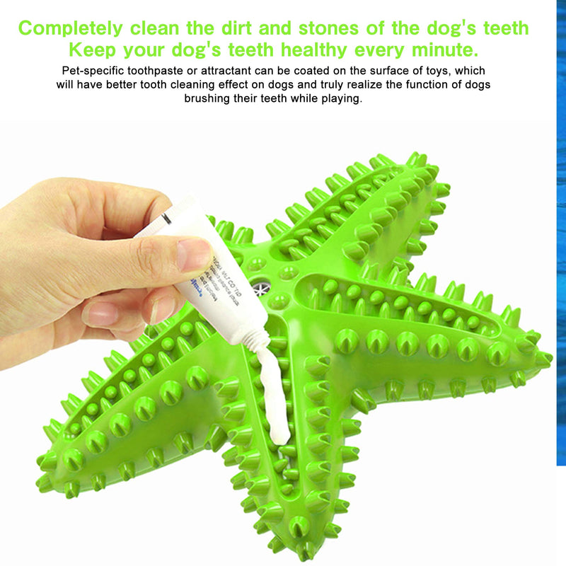 Dog Toothbrush Chew Toy for Teething Chewers Small Medium Breeds Puppy Dogs Durable Squeaky Sound Toys Interactive Throw Toy for Indoor Outdoor Play Teeth Cleaning Green - PawsPlanet Australia