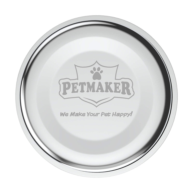 [Australia] - PETMAKER Pet Bowls – Raised Stainless Steel & Plastic Nonslip Rubber Bottom Food & Water Station for Pets White 12 oz 