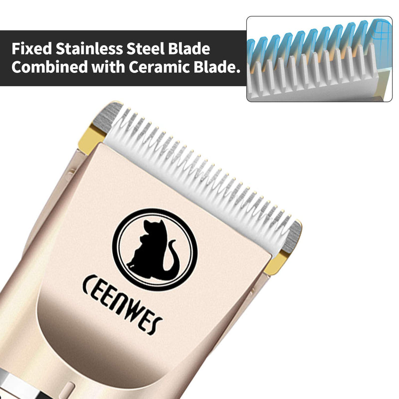 Ceenwes Dog Clippers Professional Heavy Duty Dog Grooming Clipper Speed Adjustable Low Noise High Power Rechargeable Cordless Horses Pet Grooming Tools for Small & Large Dogs Cats Horses - PawsPlanet Australia