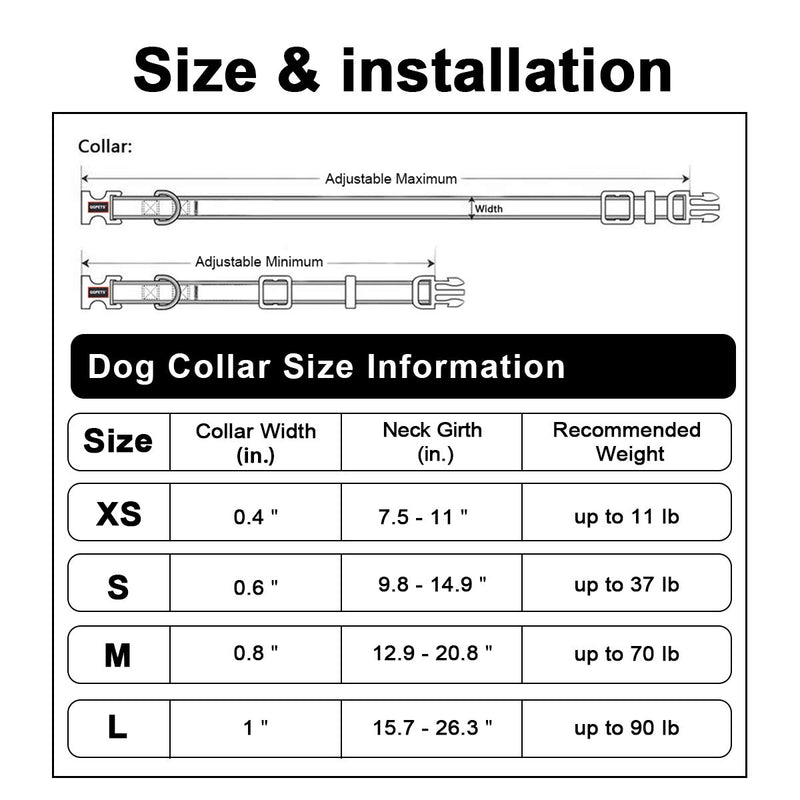 [Australia] - QQPETS Dog Collar Personalized Adjustable Basic Collars Soft Comfortable for Puppy Small Medium Large Dogs or Cats Outdoor Training Walking Running Space Pattern 