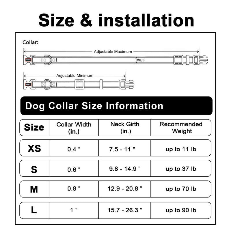 [Australia] - QQPETS Dog Collar Personalized Adjustable Basic Collars Soft Comfortable for Puppy Small Medium Large Dogs or Cats Outdoor Training Walking Running Black and White Pattern 