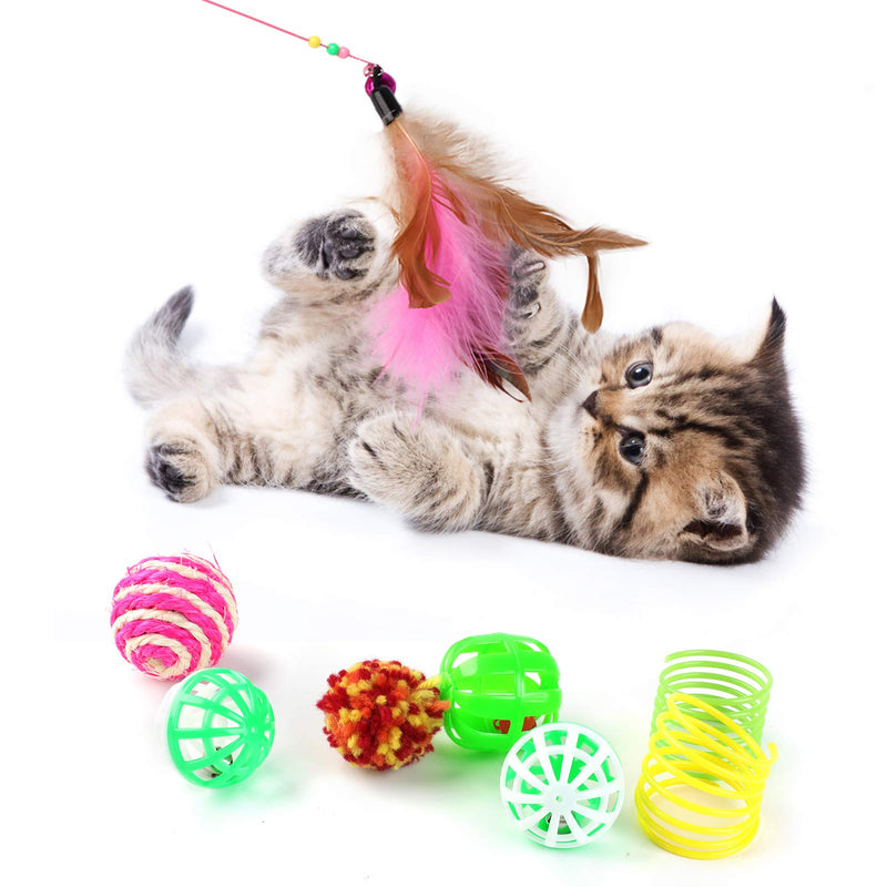 Dorakitten Cat Toys Kitten Toy Tunnel - 20PCS Indoor Interactive Toy Includes - Rainbow Tunnel Feather Teaser Fluffy Mouse Crinkle Balls Spring Toy Catnip Fish for Cats | Kitty - PawsPlanet Australia