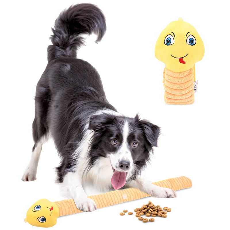 Dog toy intelligence, interactive dog toy puzzle, squeaky plush chew toy for puppies dogs, sniffing carpet pets toy, for food search instinct training, stress relief yellow - PawsPlanet Australia