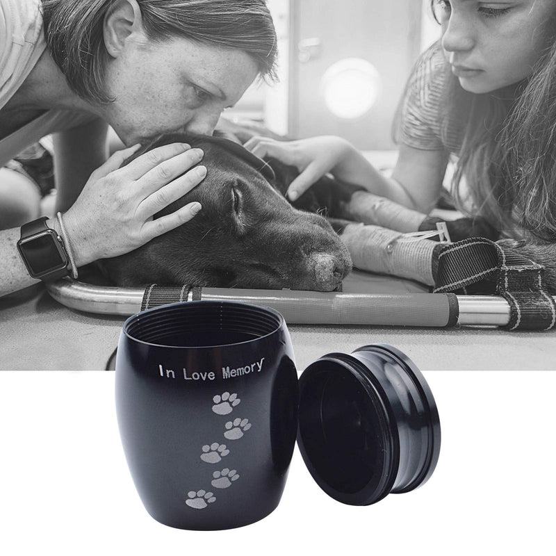 Broadsheet Mini Urns for Human Ashes, Pet Urns for Dogs Ashes, Metal Keepsake Urns for Human Ashes, Dog Urns for Ashes, Not Forgotten You Left Paw Prints on My Heart (Black) - PawsPlanet Australia