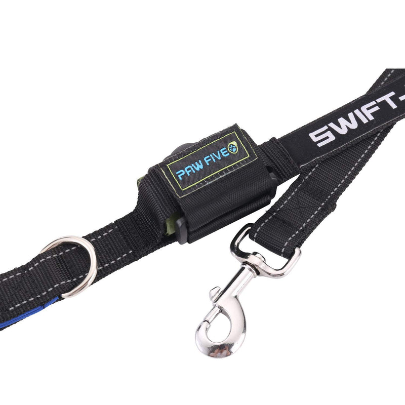 [Australia] - Paw Five Swift-2 6 Feet Heavy Duty Padded Dual Handle Traffic Dog Leash - Reflective with Built-in Poop Bag Dispenser for Training and Walking SWIFT-2 (6 ft) Sky Blue 