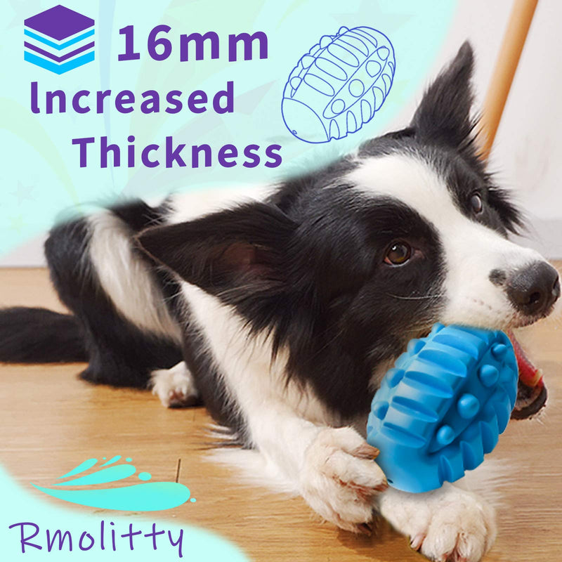 Rmolitty Squeaky Dog Toy for Aggressive Chewers, Indestructible Dog Chew Toy for Aggressive Chewers Tough Durable Dog Chew Toys for Large Medium Breed Dog with Non-Toxic Natural Rubber (Blue 1) Blue 1 - PawsPlanet Australia