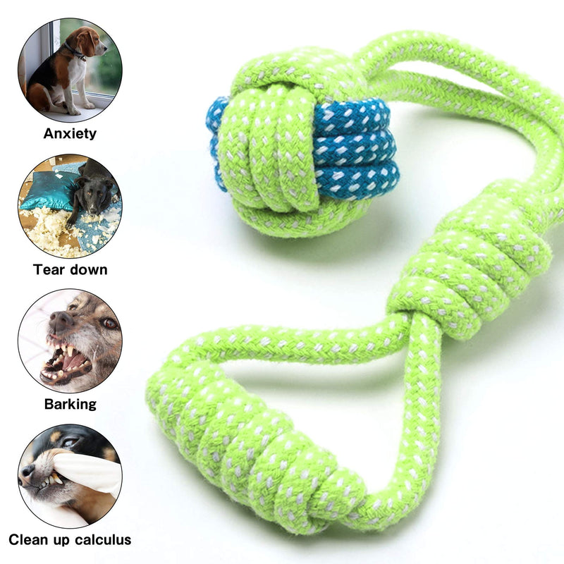 Puppy Dog Rope Toy Cotton Chew Rope Ball Toy for Teething 4 Pack Tough Chew Toy for Small Medium Breed Dogs Puppy Teeth Cleaning Chewer Toy Indestructible Chew Toy Brown - PawsPlanet Australia