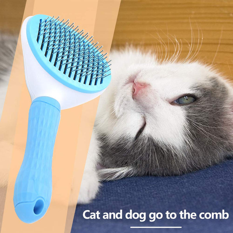 [Australia] - Pet Brush Pet Cleaning Brush Tension-Free Dog Grooming Brush Pet Grooming Tool Mane Grooming Brush Suitable for Daily Grooming Long and Short-Haired Pets 