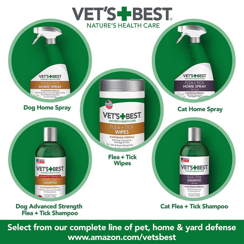 Vet's Best Flea and Tick Wipes for Dogs and Cats | Targeted Flea & Tick Application | Multi-Purpose Flea Treatment for Dogs and Cats | 50 Wipes - PawsPlanet Australia