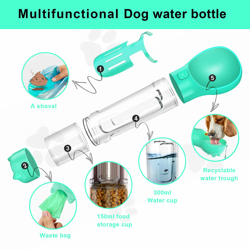 SVTEOKO Dog Water Bottle, Leak Proof Portable Puppy Water Dispenser with Drinking Feeder for Pets Outdoor Walking, Hiking, Travel, Food Grade Plastic, BPA Free 10oz,Blue - PawsPlanet Australia