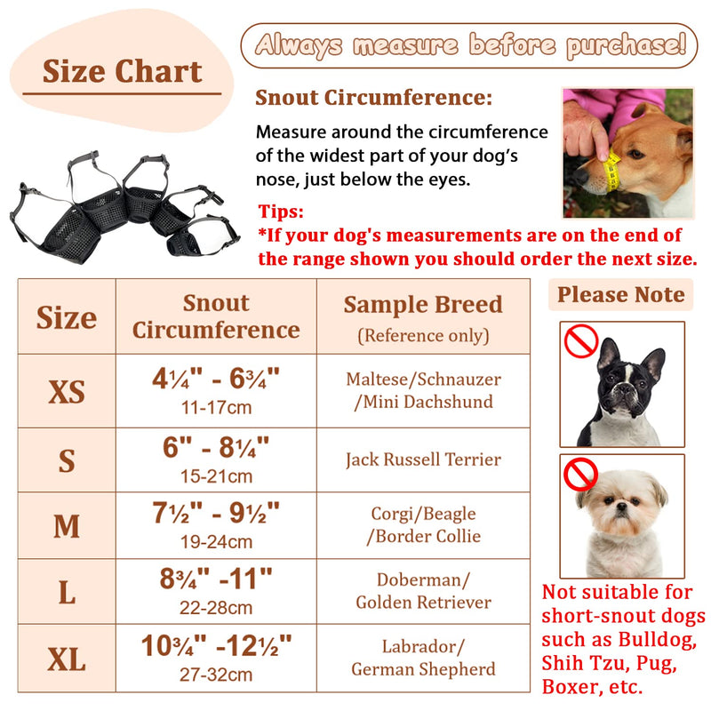 Dog Muzzle, Breathable Mesh Muzzles for Small Medium Large Dogs, Chihuahua Muzzle for Biting and Chewing, Adjustable Puppy Muzzle for Jack Russell Terrier, Dachshund, Beagle, Golden Retriever Black M: (Snout 7¬Ω"- 9¬Ω") - PawsPlanet Australia