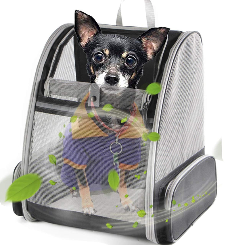 Cat Backpack Carrier, Full Ventilation Pet Carrier Backpack for Cats and Small Puppy, Airline Approved Cat Carrying Backpack for Travel and Hiking Black Ventilation Design - PawsPlanet Australia