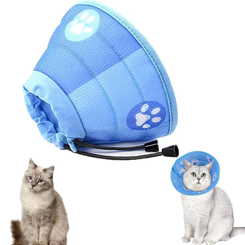 Cat neck collar, soft cat cone collar with anti-leak function, (blue-M) adjustable cat neck collar, after surgery and injuries for puppies and cats - PawsPlanet Australia