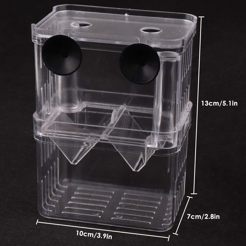 Fish Breeding Box, Tiberham Acrylic Floating Fish Hatchery Isolation Box, Double Layer Fry Hatching Incubator Breeding Rearing Trap, Aquarium Tank Fish Parenting Container Divider with Suction Cups - PawsPlanet Australia