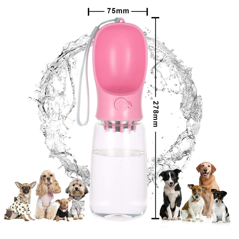 Dog Water Bottles for Walking, Portable Dog Water Dispenser with Water Bowl, Filterable and Leak Proof Dog Water Bottle for Travel, Hiking, Walking 350ml - PawsPlanet Australia
