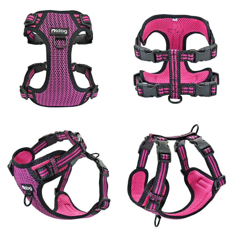 [Australia] - Didog No Pull Dog Vest Harness,Step-in Dog Harness with Soft Breathable Air Mesh,Reflective Escape Proof Harness for Walking Small Medium Dogs Chest:12-14.5" Hot Pink 