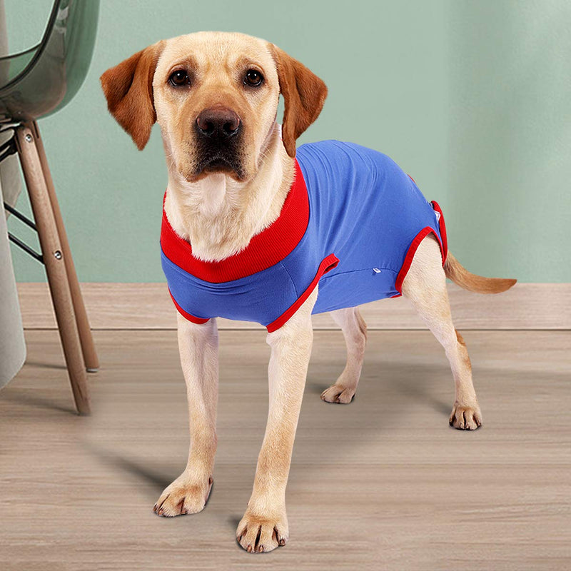 KADUNDI Dog Recovery Suit After Surgery,Pet Surgical Wear For Abdominal Wounds or Skin Diseases Prevent Licking Cone E-Collar Alternative,Bite Post-operative Clothing,M M Blue - PawsPlanet Australia