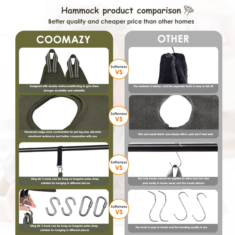 Coomazy Pet Grooming Hammock for Dogs Cats, 8 in 1 Breathable Dog Grooming Harness Pet Restraint Bag, Dog Grooming Helper for Bathing, Washing, Grooming, Trimming, Teeth Cleaning - PawsPlanet Australia