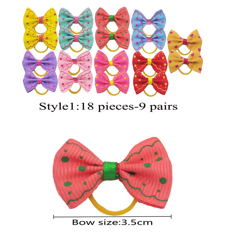 40PCS/20Pairs Dog Hair Bows Elastic Hair Bands Glitter Rhinestones Flower Knotted Dog Bows Hair Ties Pet Hair Bows Puppy Dogs Cats Grooming Hair Accessories - PawsPlanet Australia