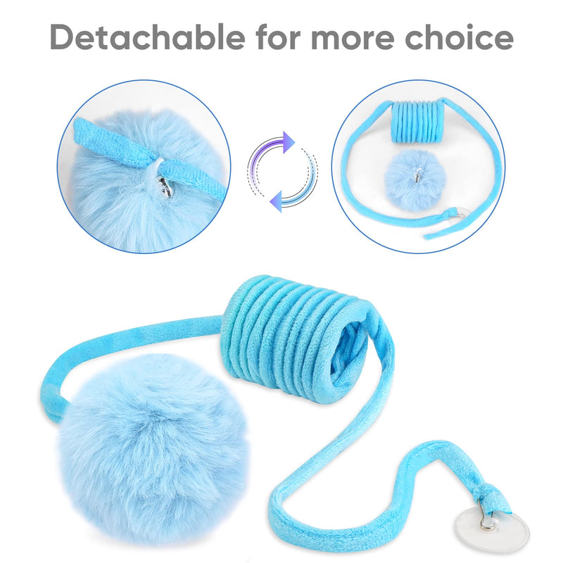 FURJOY Cat Spring Toy, Self-Play Hanging Stretchy Cat Spring with Bell, 3-Piece Soft Plush Interactive Cat Toy for Hunting and Playing - PawsPlanet Australia