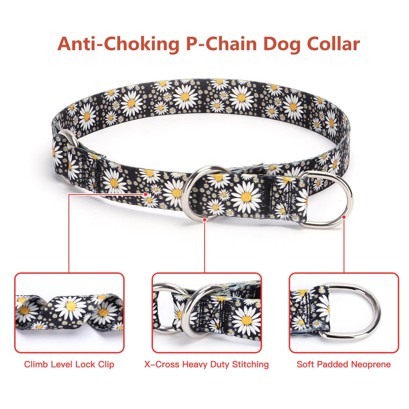 Training Dog Collar, No Pull Martingale Collar, Slip Collar with Slidable Stop Ring for Small, Medium, Large Dogs (S, Roses) S - PawsPlanet Australia