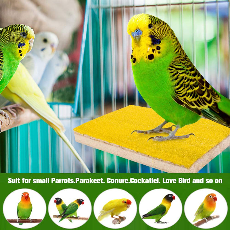 Heyu-Lotus 5 Pack Bird Parrot Perches, Natural Wood Bird Perch Stand Platform Paw Grinding Stick Set Bird Cage Accessories for Small Parakeets, Cockatiels, Budgies, Conures - PawsPlanet Australia