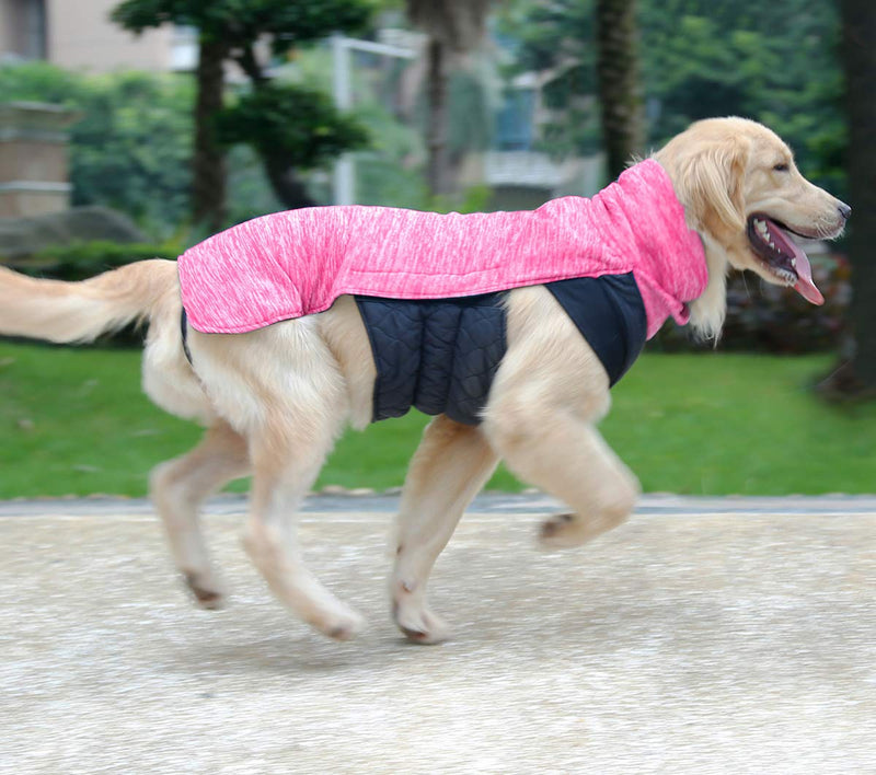 LEMON PET Dog Winter Coat Waterproof Reversible Clothes Small Medium Large Dog Jacket Winter Fleece Warm Windproof Cold Weather Autumn Vest Apparel with Harness Hole XS Neck Girth: 12.99in Rose - PawsPlanet Australia