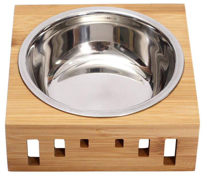 Elevated cat bowls, cat food bowls, elevated food or water bowls, cat dishes, for cats, dogs, kitten and puppy - One Steel One Bowl - PawsPlanet Australia