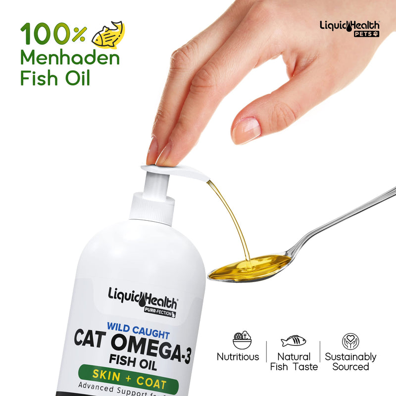 Liquid Health Pets Purr-Fection Omega 3 Fish Oil for Cats - Liquid Omega 3 for Cats with EPA+DPA+DHA, Cat Omega 3 Supplement May Reduce Itching, Support Joint, Immunity, Brain, Heart Health (8 Oz) 1 Pack - PawsPlanet Australia